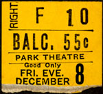 
Ticket stub from Park Theatre