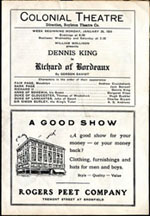 Colonial Theatre program