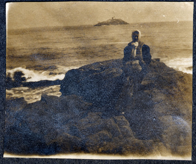 Photograph of unknown woman at the beach
