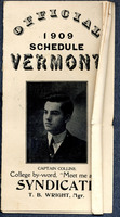 Official 1909 sports schedule for the University of Vermont
