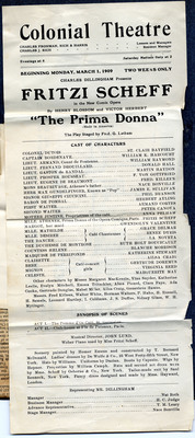 Playbill for The Prima Donna