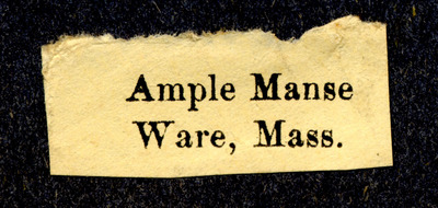 Clipping with words &amp;acirc;&amp;euro;&amp;oelig;Ample Manse, Ware, Mass.&amp;acirc;&amp;euro;