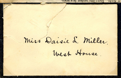 Invitation to the home of Mrs. Frederic Austin Ogg with envelope