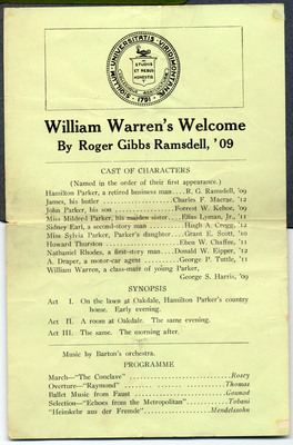 Program for performance of William Warren&amp;acirc;&amp;euro;&amp;trade;s Welcome