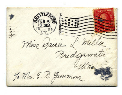 Letter from &amp;acirc;&amp;euro;&amp;oelig;Lippincott&amp;acirc;&amp;euro; to Daisie L. Miller with envelope