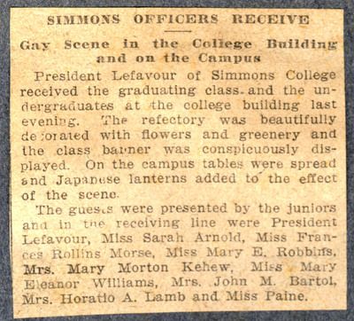Newspaper clipping about the Simmons College graduation
