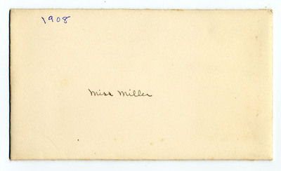 Announcement of Mertie May Bachelder&amp;acirc;&amp;euro;&amp;trade;s wedding with envelope and visiting card