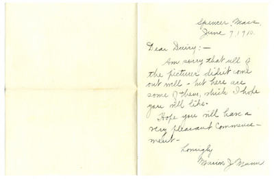 Letter from Marion J. Mann