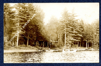 Postcard of cottages at Sunset Lake 