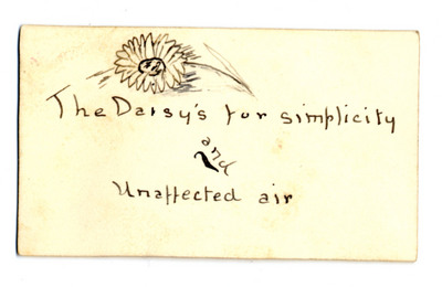 A handwritten card with daisy illustration