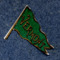 Green flag-shaped Vermont sticker