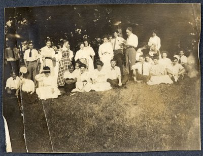 Photograph of a large group outside
