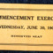 Reserved place card for 1909 commencement exercises