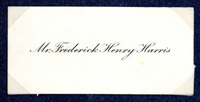 Visiting card of Frederick Henry Harris