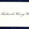 Visiting card of Frederick Henry Harris