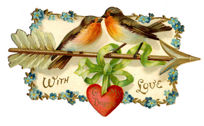 Valentine&amp;acirc;&amp;euro;&amp;trade;s Day Card with flowers and birds