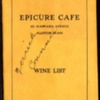 Cover of Epicure CafÃ© Wine List