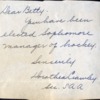 Note from Dorothea Crawley