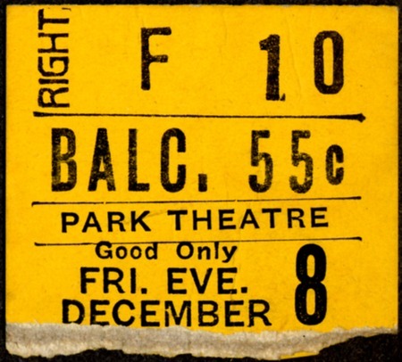 Ticket stub from Park Theatre