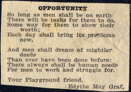 Newspaper clipping of a poem