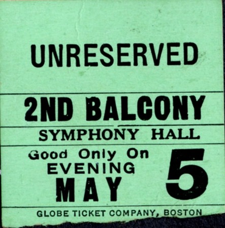 Symphony Hall ticket stub
