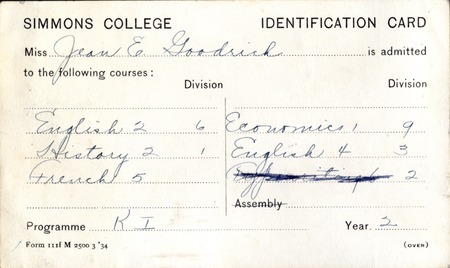 Simmons College ID card