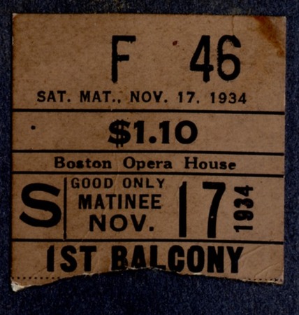 Boston Opera House ticket stub