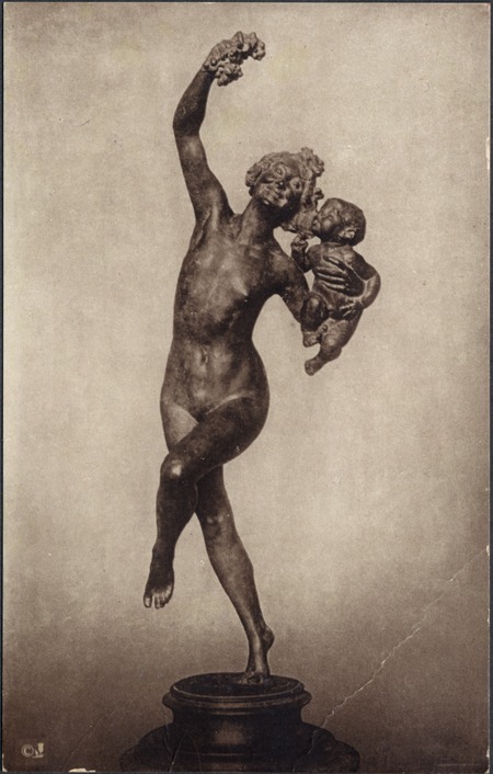 Postcard of "Bacchante and Infant Faun"