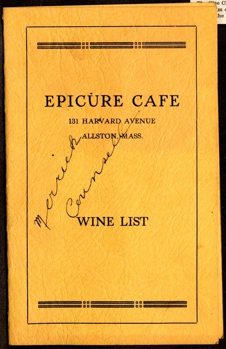 Cover of Epicure CafÃ© Wine List