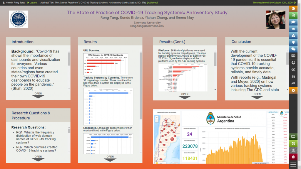 Poster titled "The State of Practice of COVID-19 Tracking Systems: An Inventory Study"