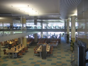 Computer and reading area in the National Library