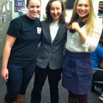 From left, SCoSAA Secretary/Archivist Caitlin Birch, Webmaster Elise Dunham and Co-chair Aliza Leventhal.