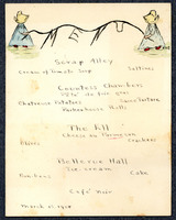 Handwritten menu from March 13, 1908