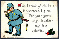 Irish laughter valentine postcard