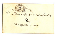 A handwritten card with daisy illustration